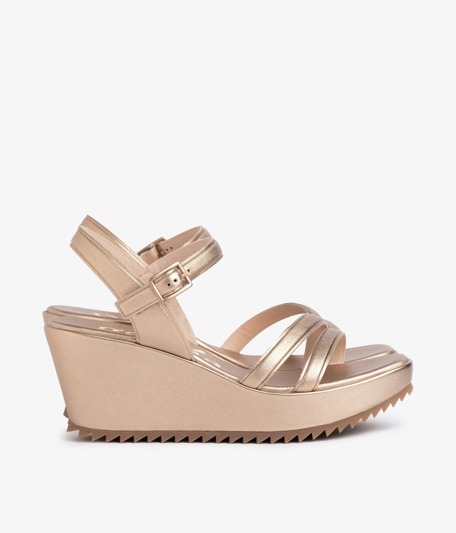 wedge sandal strappy metallic leather faline aw25 pedro garcia 3