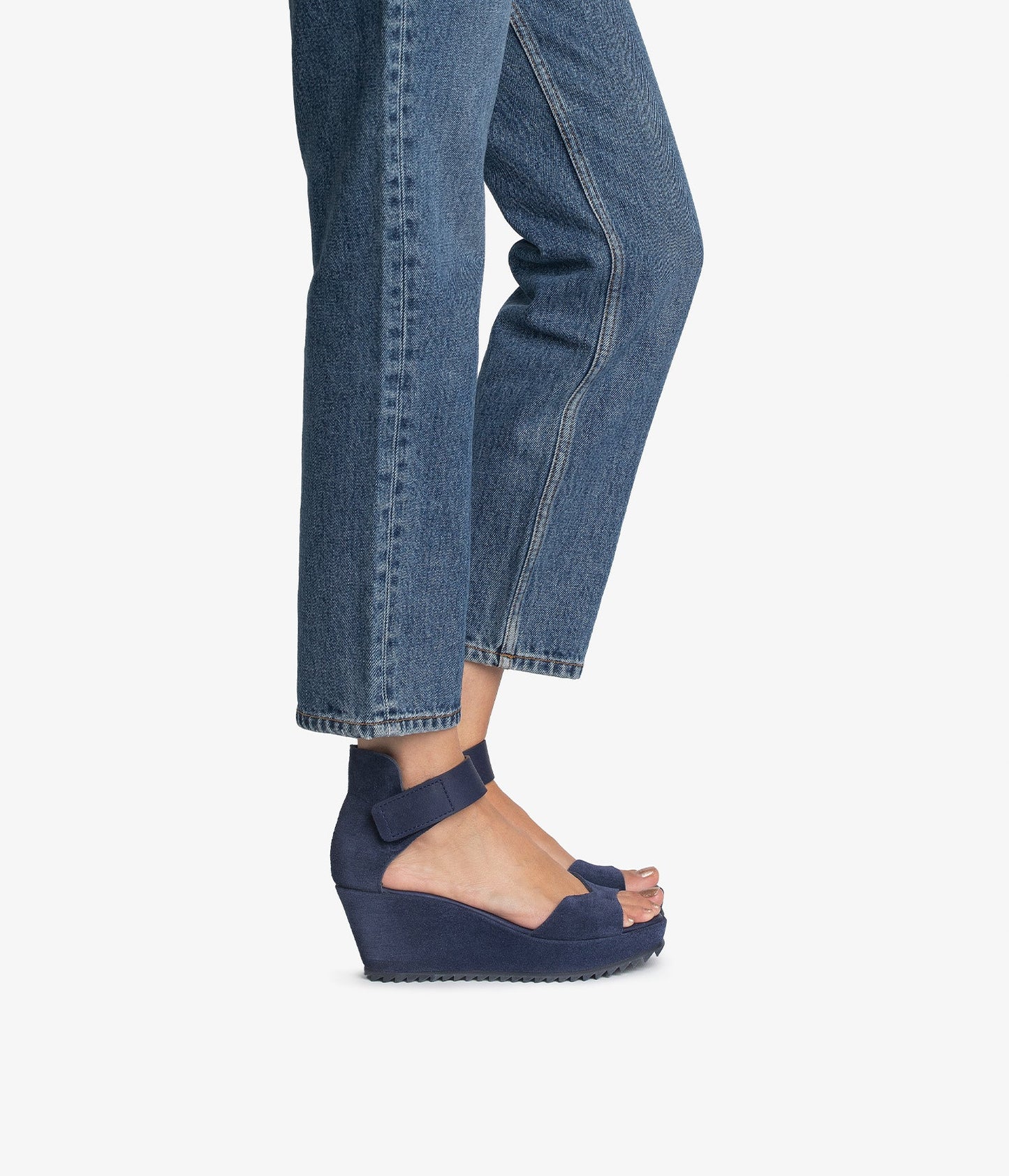 wedge sandal velcro closure blue suede fareny aw25 pedro garcia 3