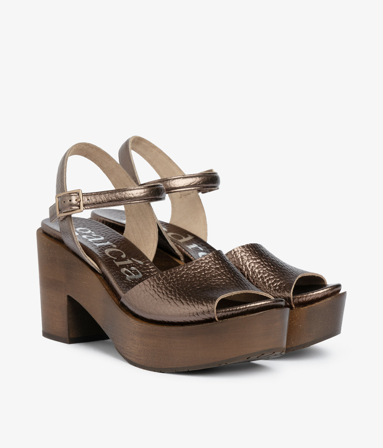 wedge sandal wood metallic leather danila aw25 pedro garcia 1