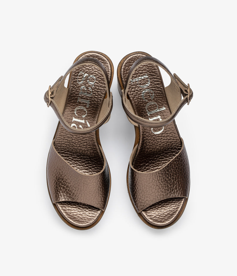 wedge sandal wood metallic leather danila aw25 pedro garcia 4