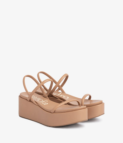 wedge strappy sandal beige eather nibia ss25 pedro garcia 1