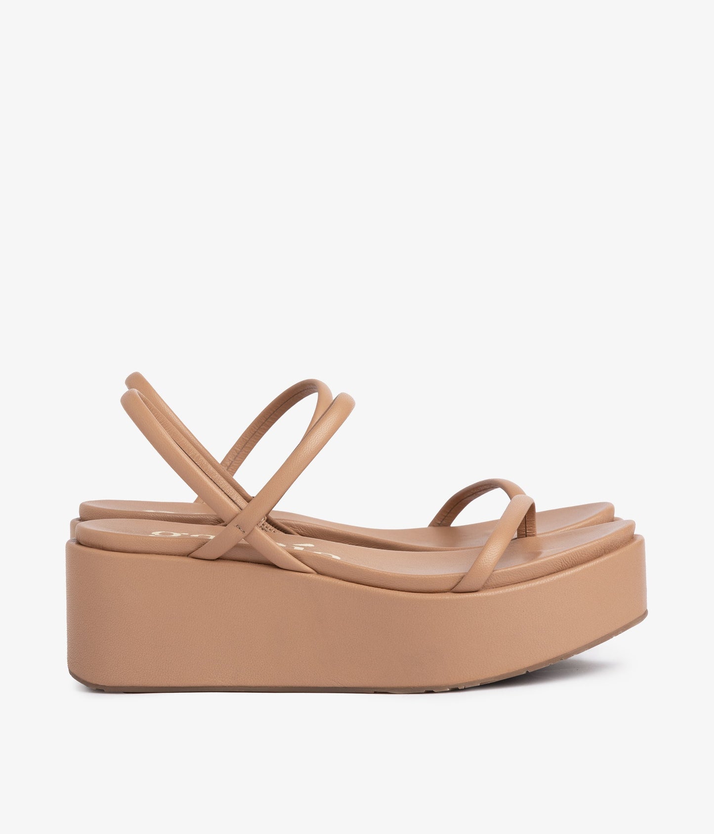 wedge strappy sandal beige leather nibia ss25 pedro garcia 3