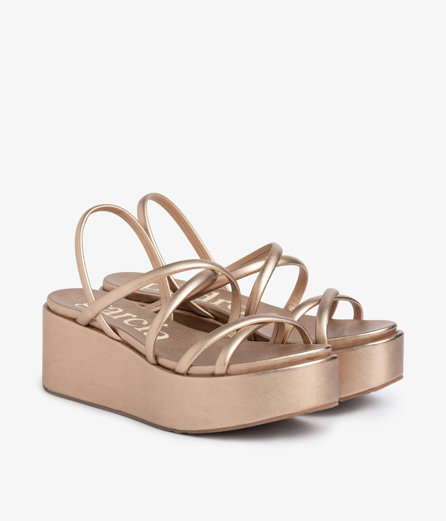 wedge strappy sandal metallic leather ninoska aw25 pedro garcia 1