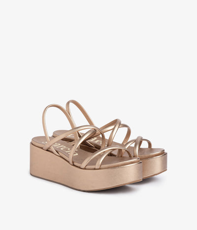 wedge strappy sandal metallic leather ninoska aw25 pedro garcia 1