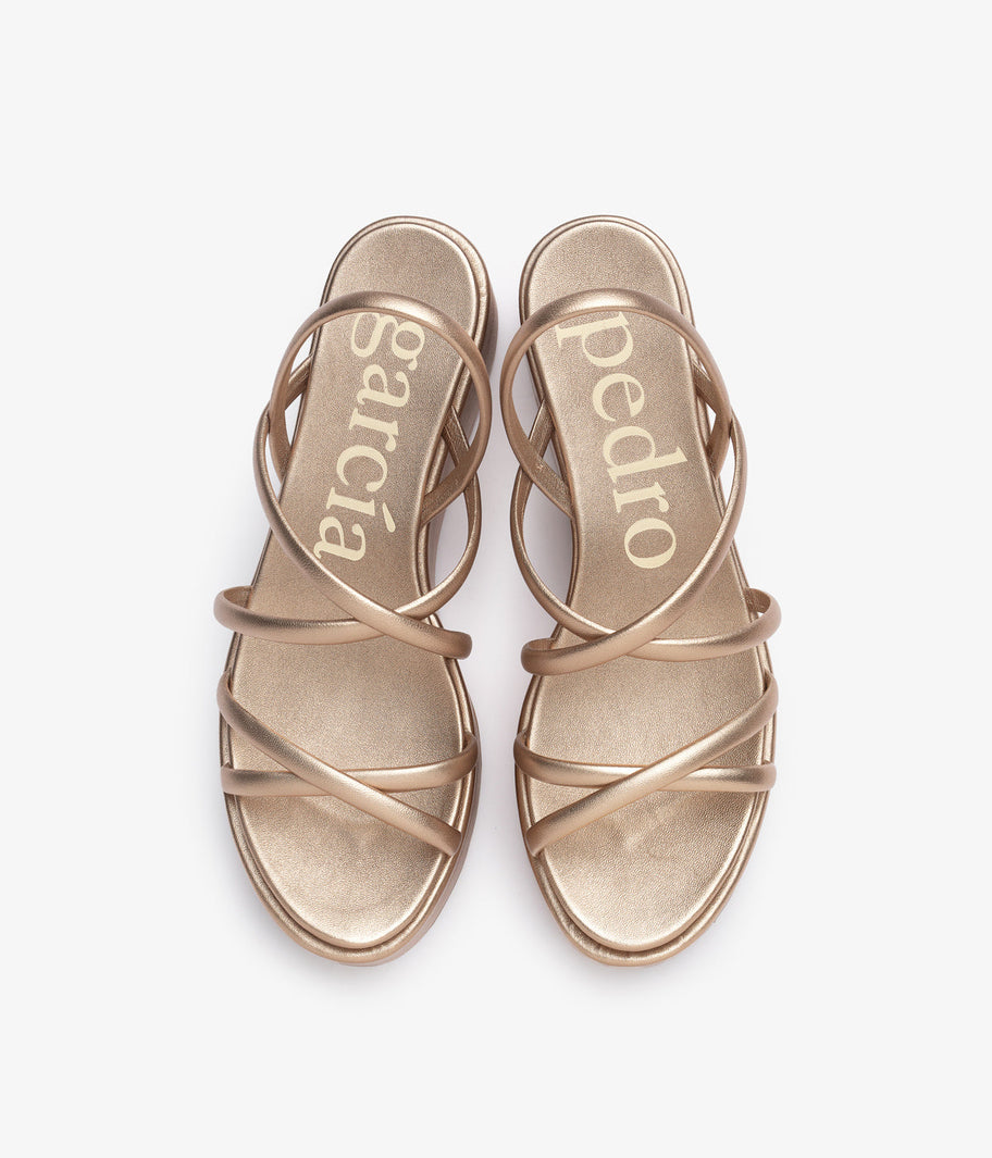 wedge strappy sandal metallic leather ninoska aw25 pedro garcia 3