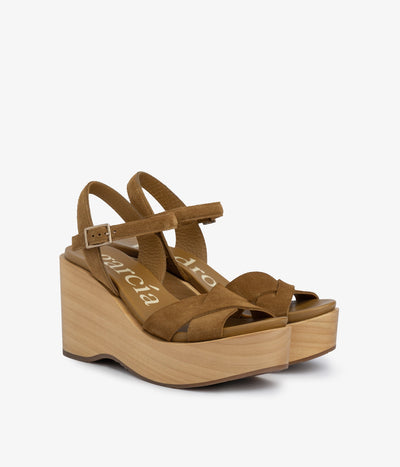 wedge wood sandal beige suede dalys aw25 pedro garcia 1