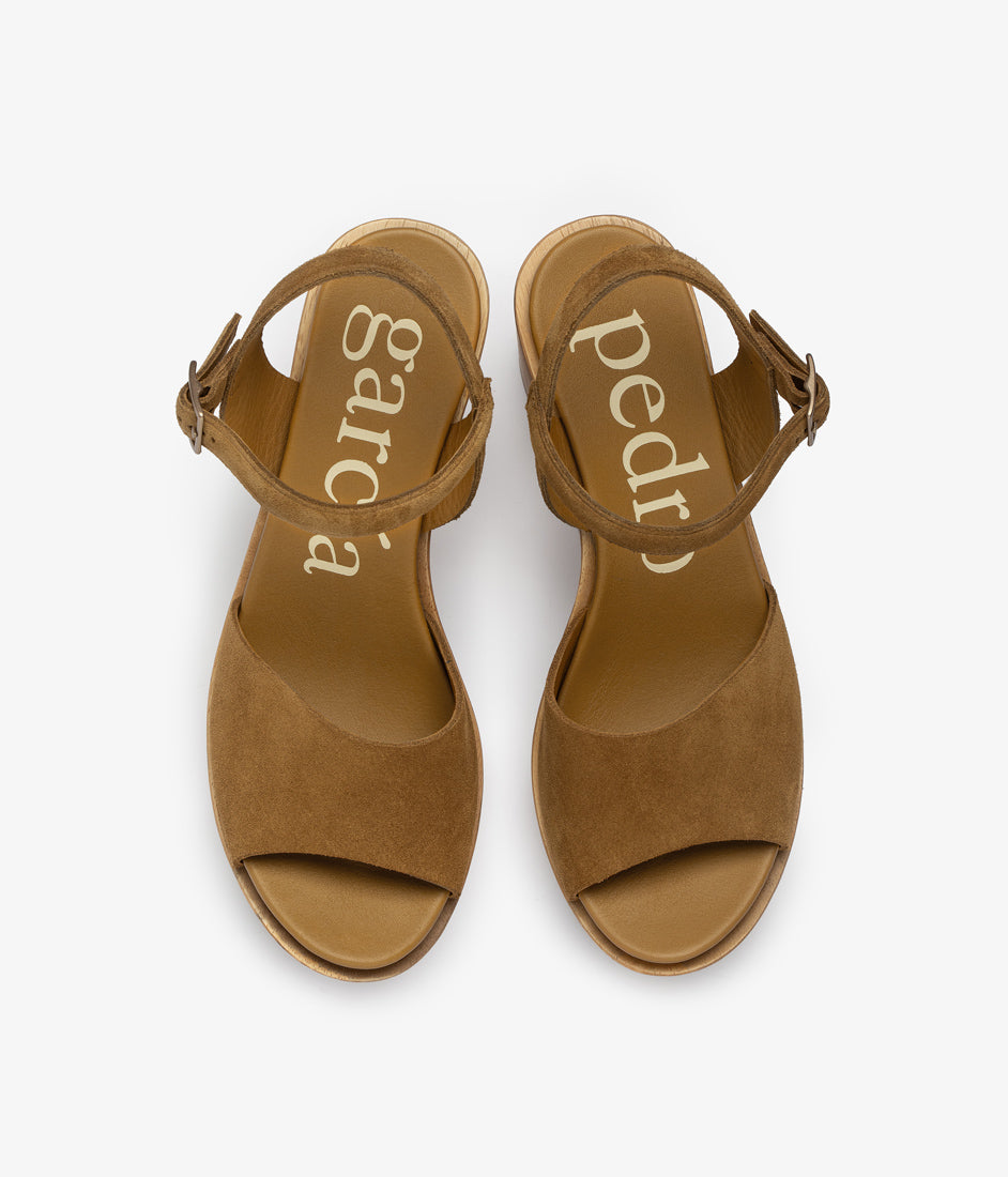 wedge wood sandal beige suede danila aw25 pedro garcia 4