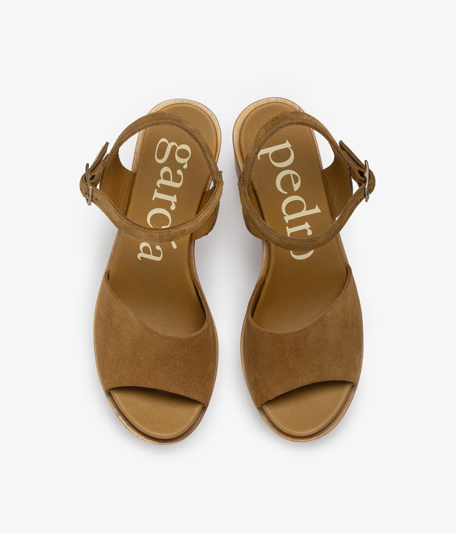 wedge wood sandal beige suede danila aw25 pedro garcia 4
