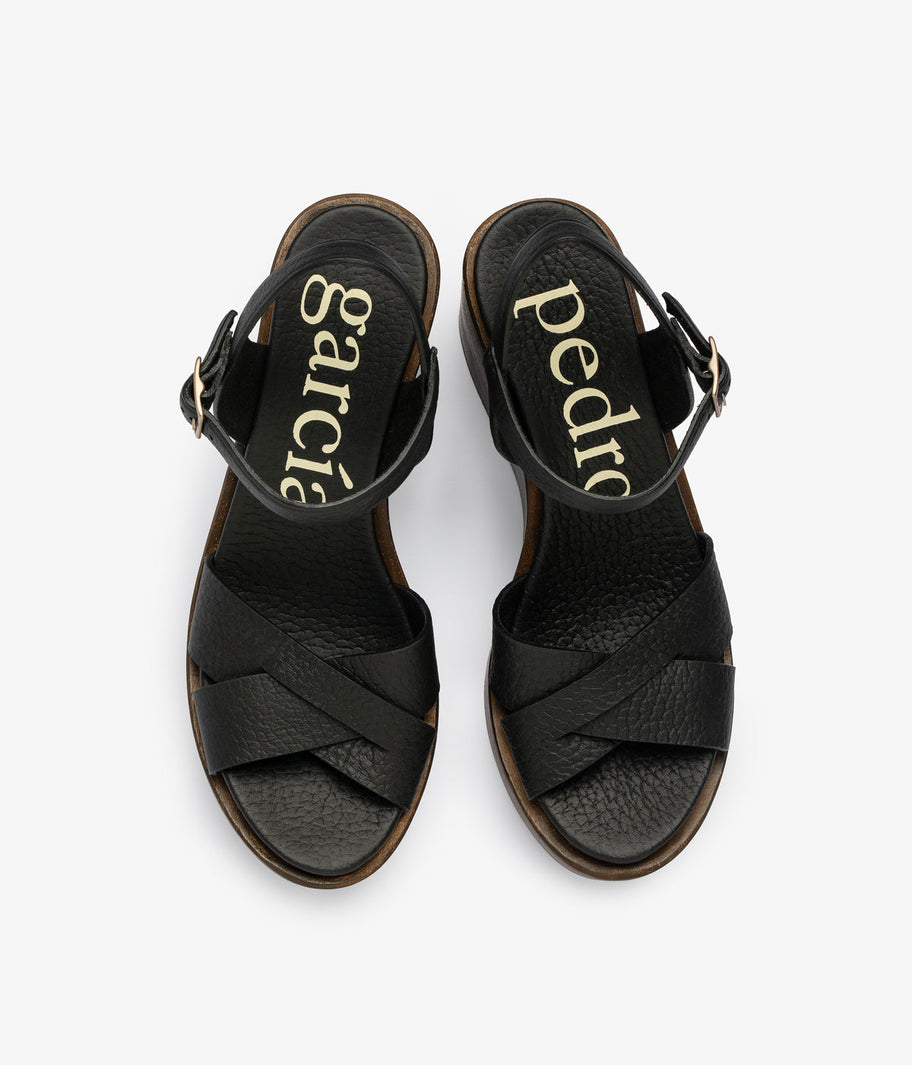 wedge wood sandal black leather dalys aw25 pedro garcia 4