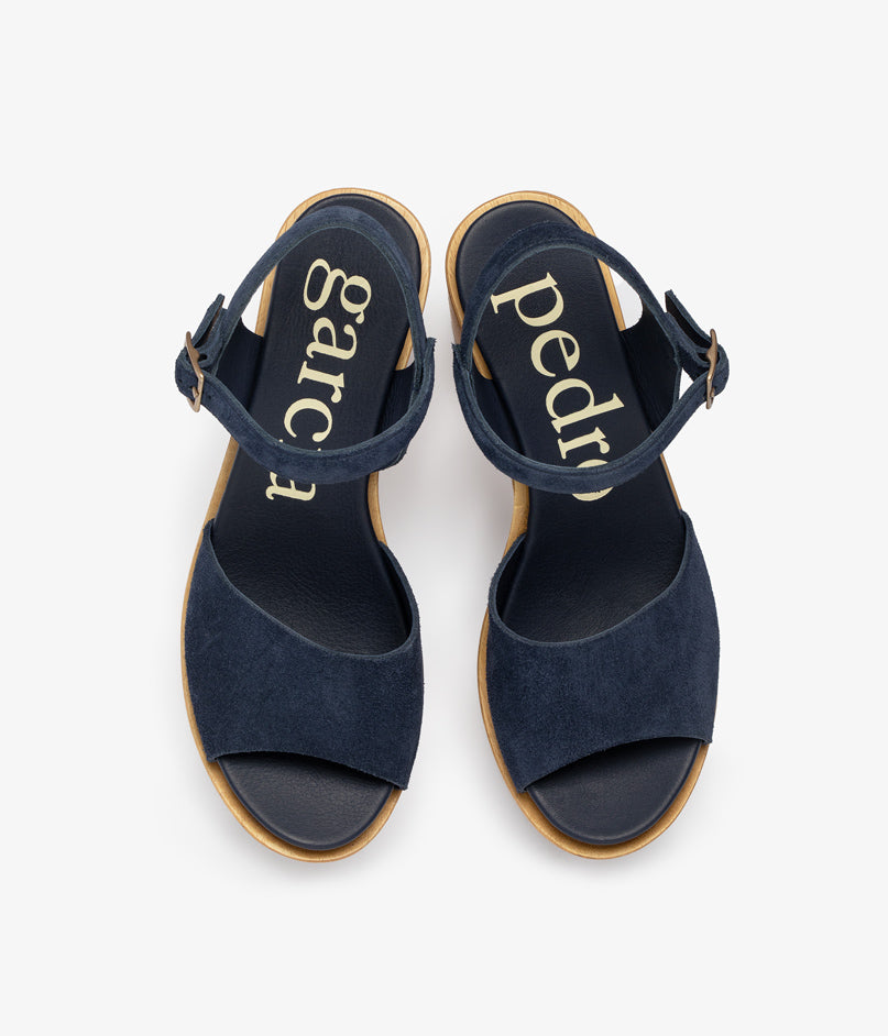 wedge wood sandal blue suede danila aw25 pedro garcia 4