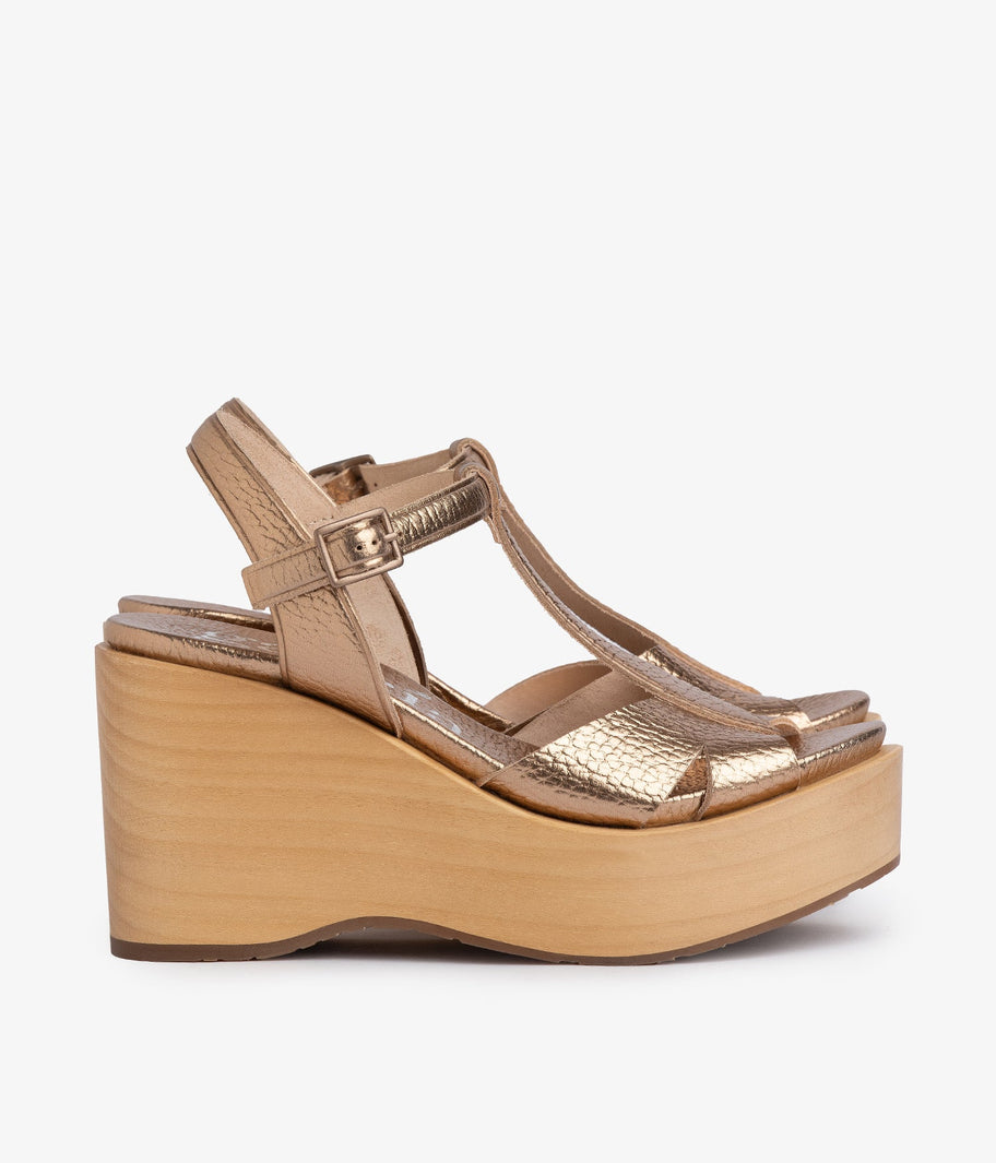 wedge wood sandal metallic leather domiel aw25 pedro garcia 3