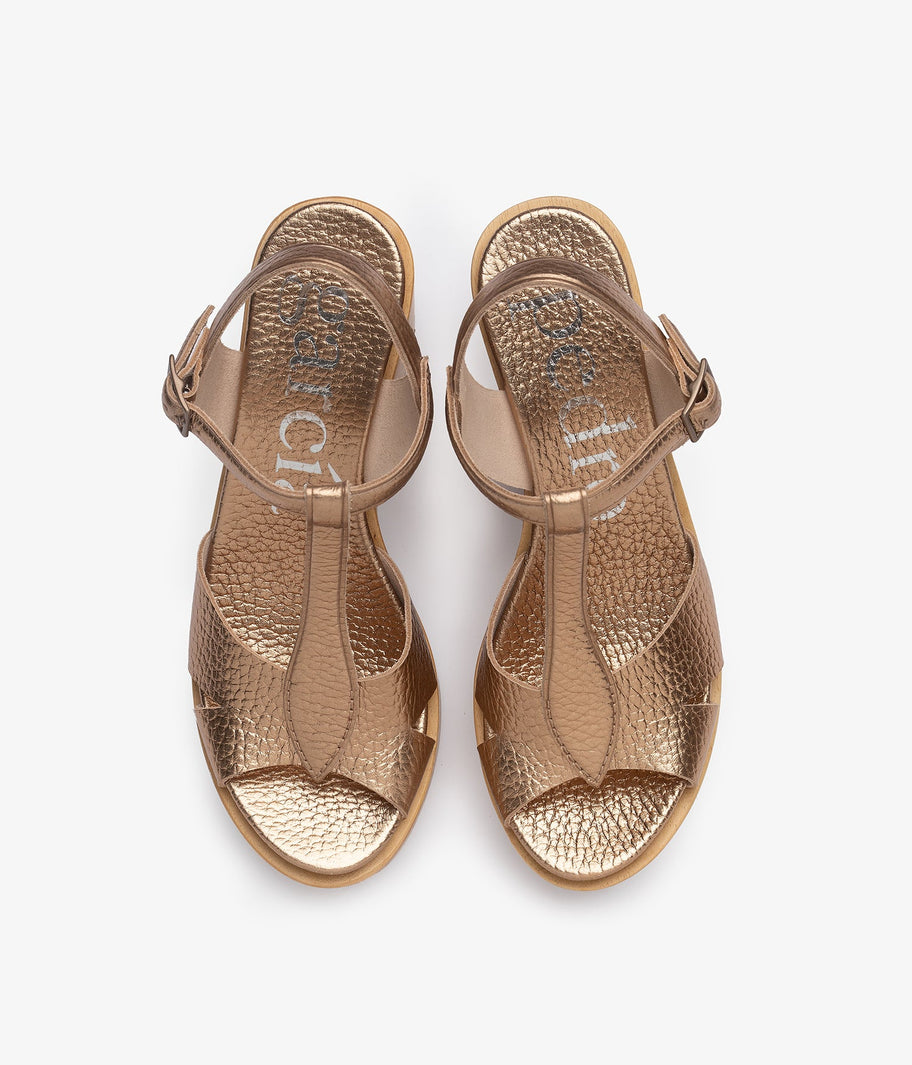 wedge wood sandal metallic leather domiel aw25 pedro garcia 4