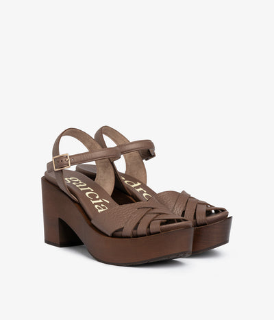 wood wedge velcro closure daya leather grey aw25 pedro garcia 1